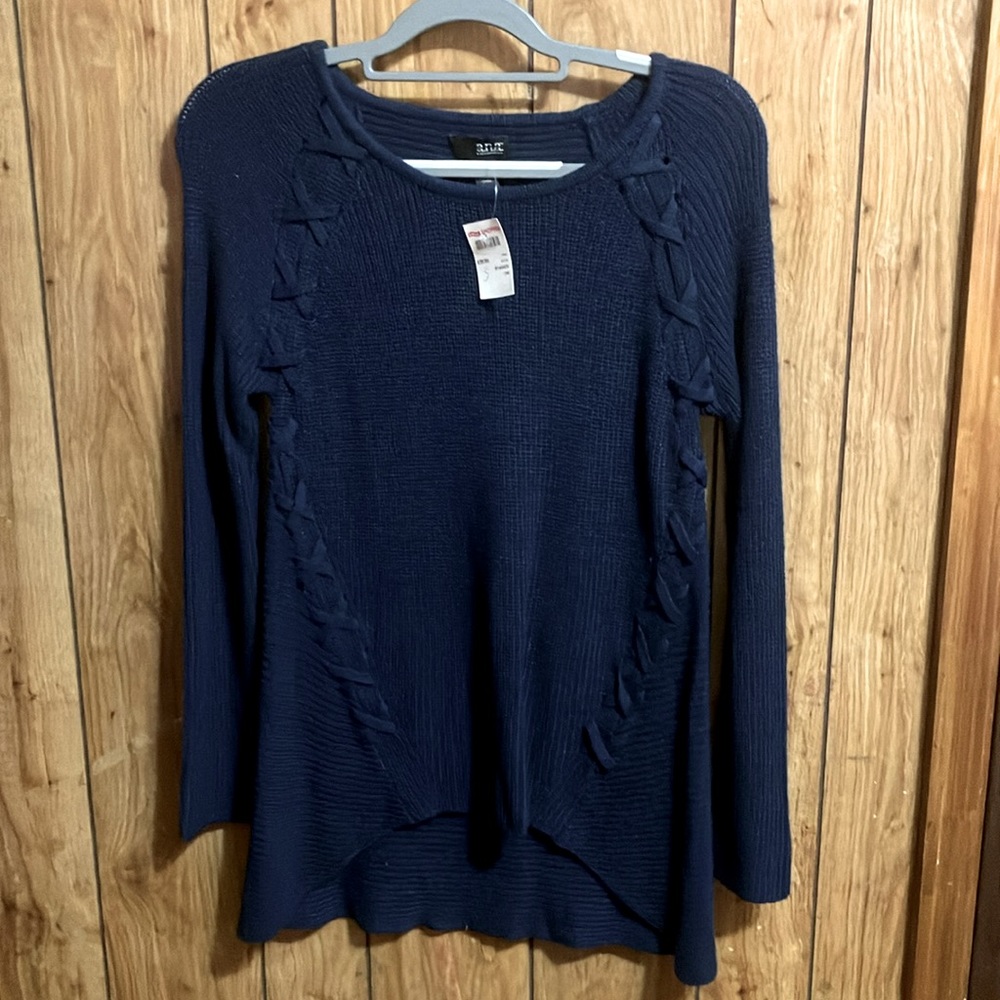 NWT SMALL NAVY BLUE SWEATER BY a.n.a